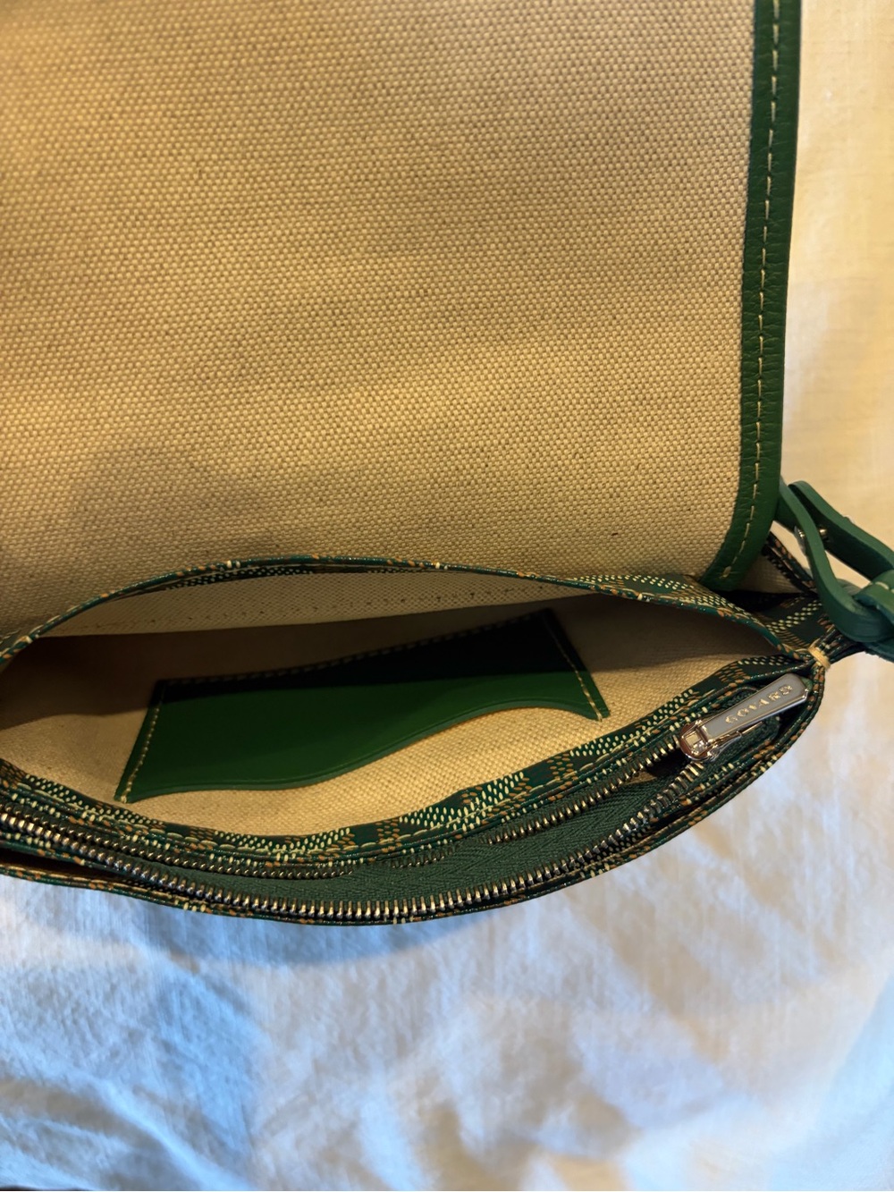 Goyard Teal Green Signature Chevron Crossbody Bag - Picture 7 of 9
